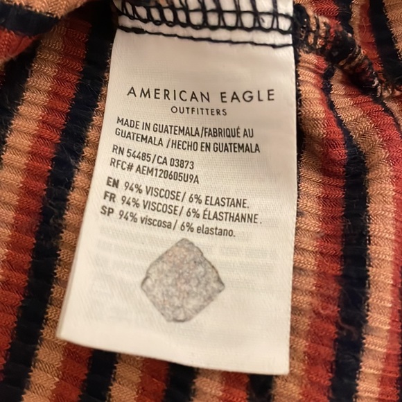 American Eagle Striped Crew Neck Crop Top - Picture 7 of 7